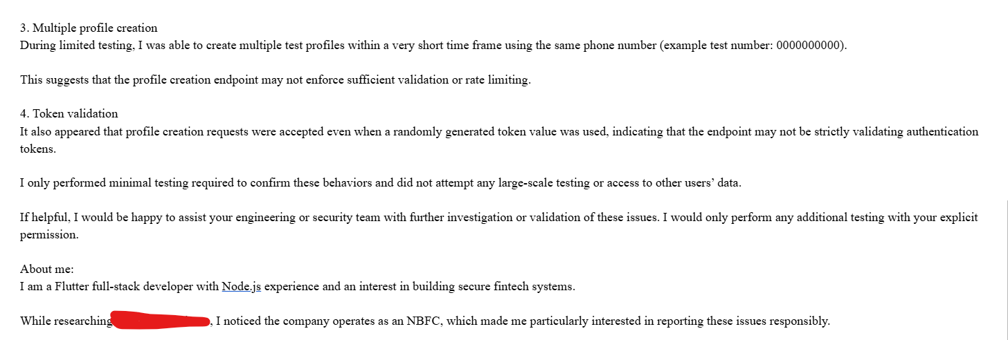 I found a major vulnerability in an RBI-registered app and was offered a job screenshot 3